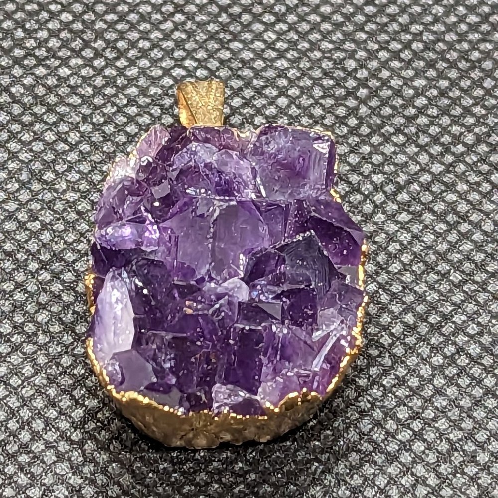 Genuine Raw Amethyst in Gold